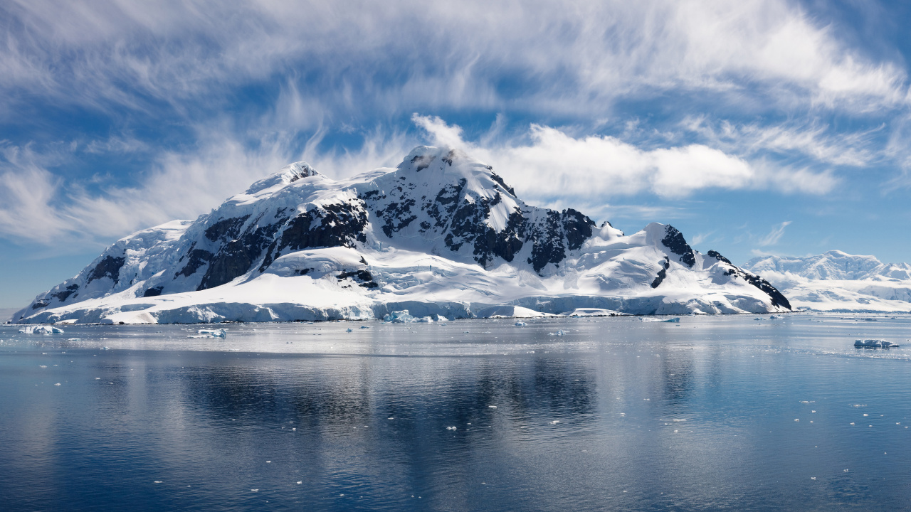 Schnee, Meer, Insel, Polar Ice Cap, Natur. Wallpaper in 1280x720 Resolution