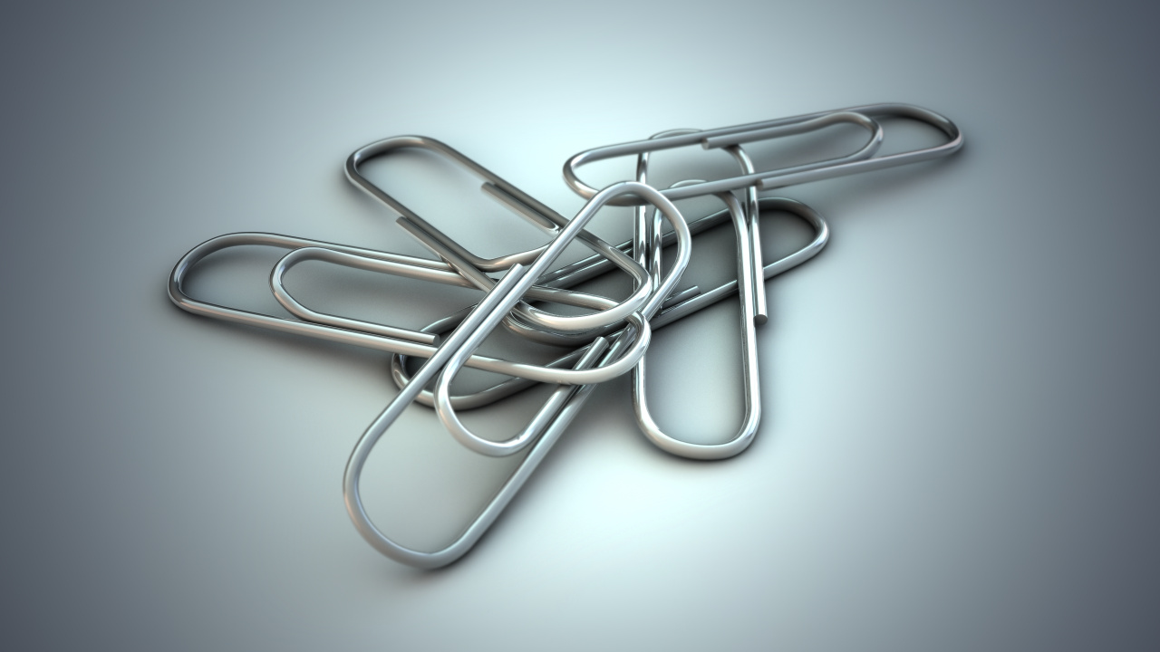 White and Blue Paper Clip. Wallpaper in 1280x720 Resolution