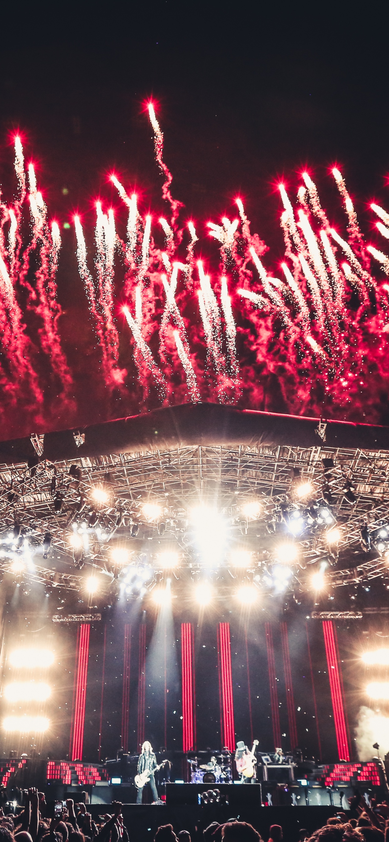 Not in This Lifetime Tour, Guns N Roses, Concert, Fireworks, Event. Wallpaper in 1242x2688 Resolution