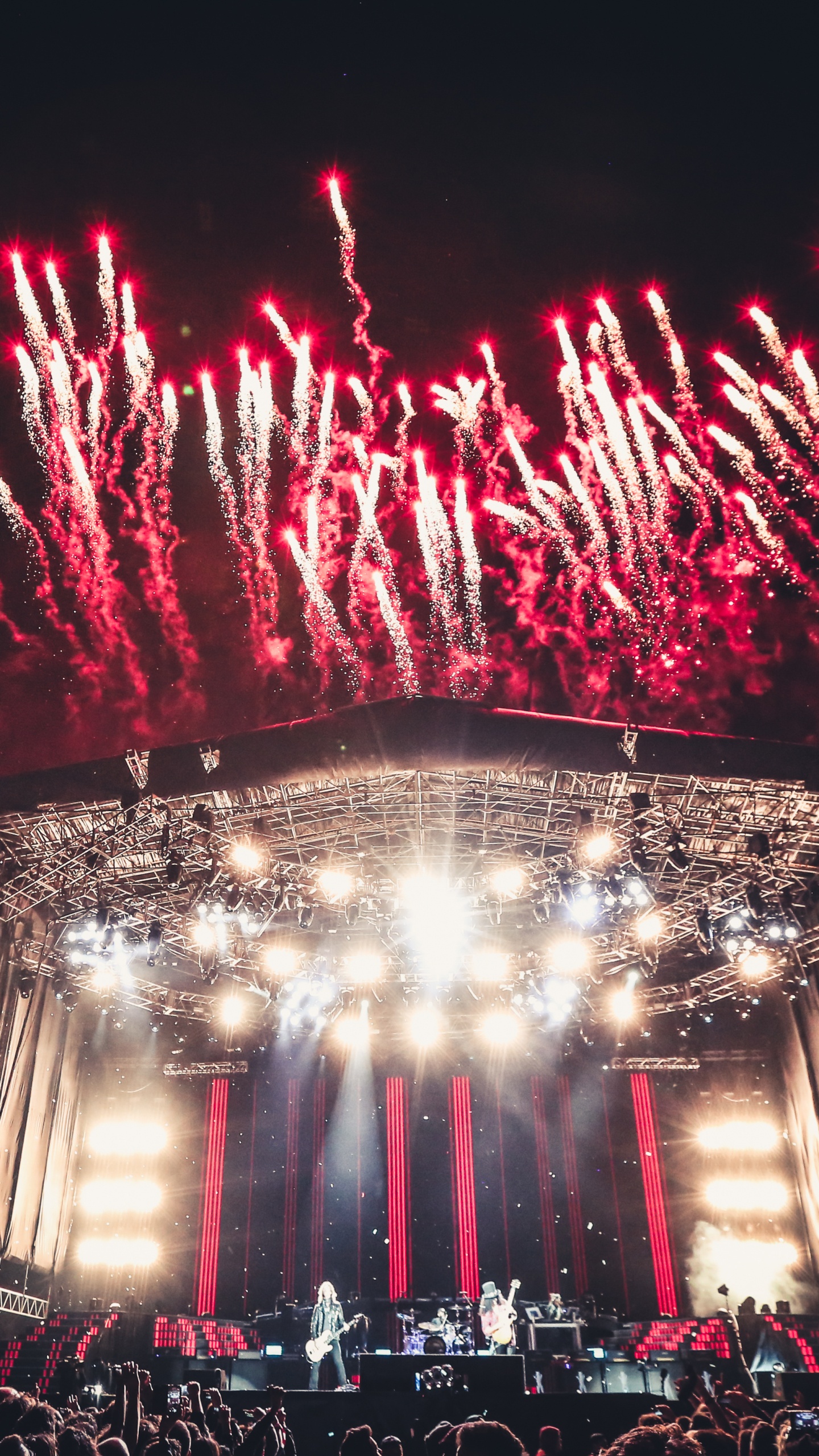 Not in This Lifetime Tour, Guns N Roses, Concert, Fireworks, Event. Wallpaper in 1440x2560 Resolution