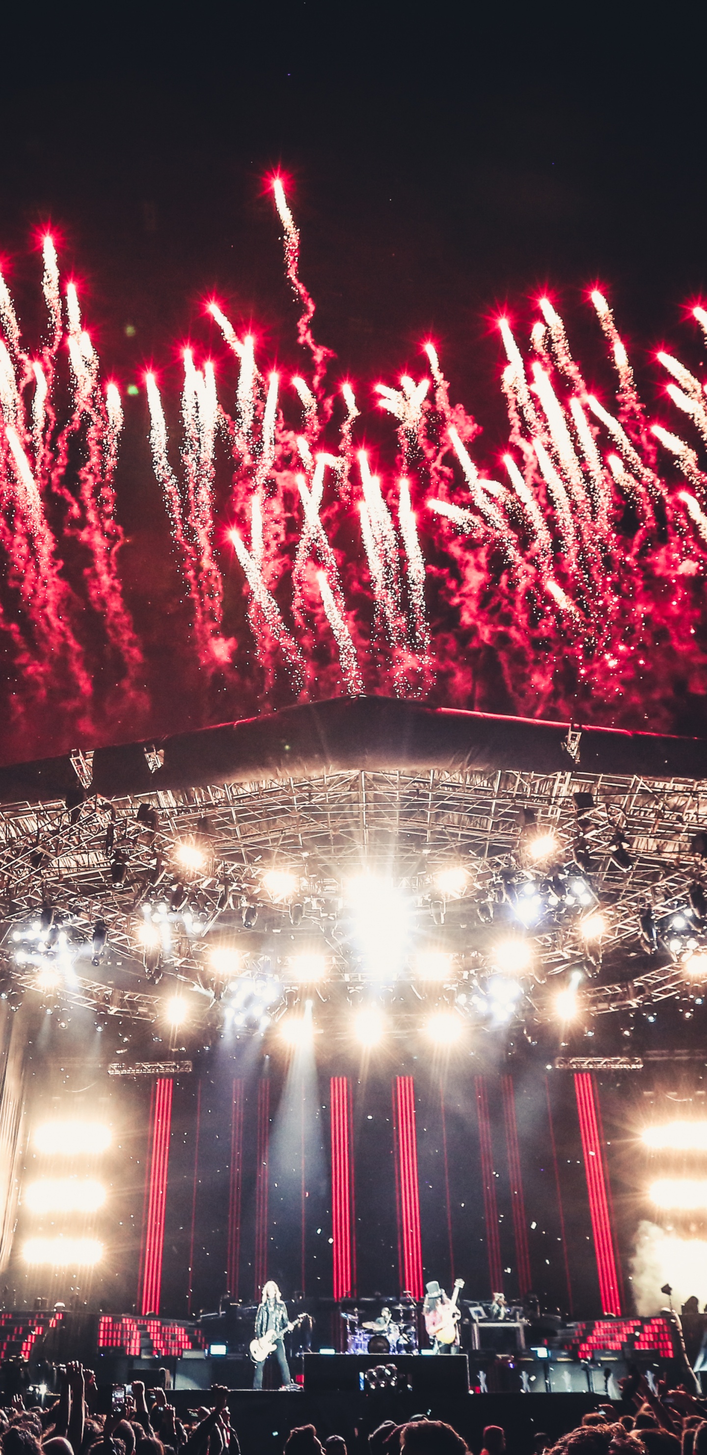 Not in This Lifetime Tour, Guns N Roses, Concert, Fireworks, Event. Wallpaper in 1440x2960 Resolution