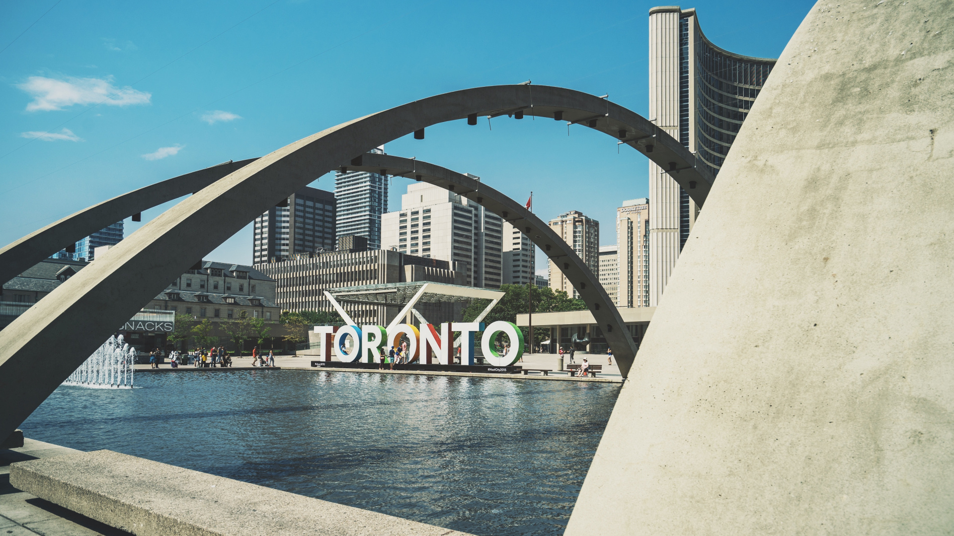 Arch Bridge, Bridge, Water, Waterway, City. Wallpaper in 1920x1080 Resolution