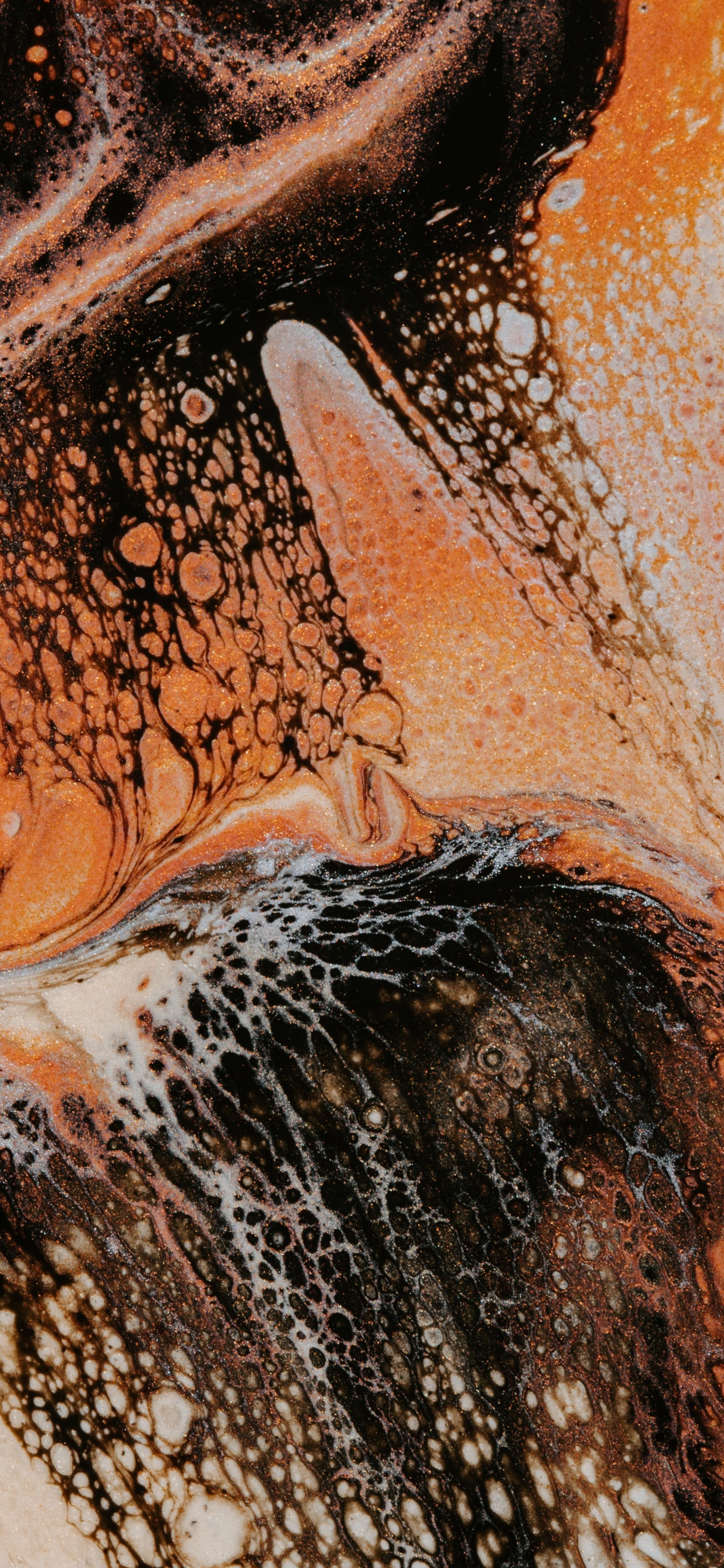 Pintura Abstracta Marrón y Negra. Wallpaper in 1242x2688 Resolution