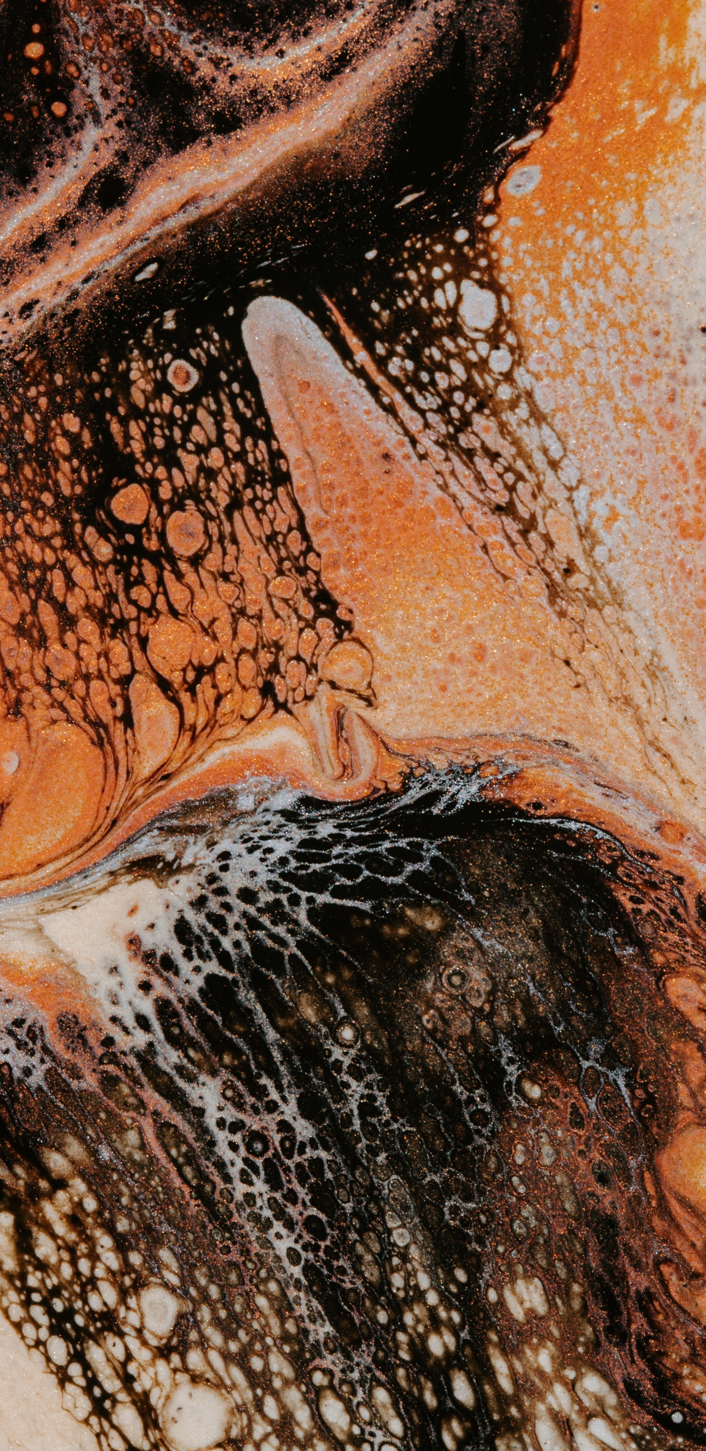 Brown and Black Abstract Painting. Wallpaper in 1440x2960 Resolution