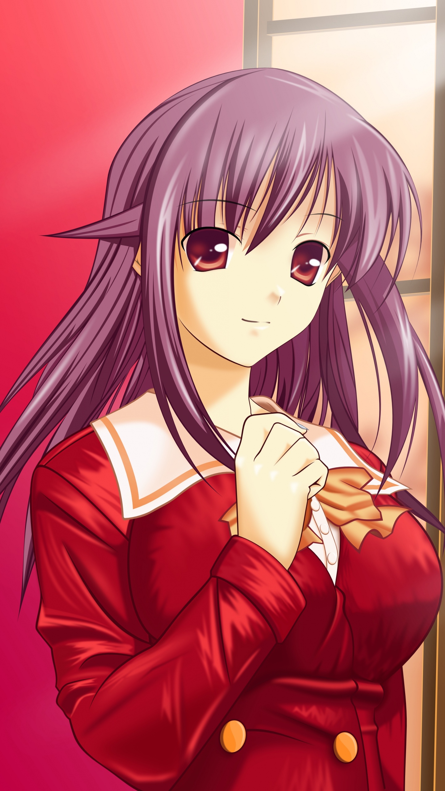 Personaje de Anime de Mujer de Pelo Morado. Wallpaper in 1440x2560 Resolution