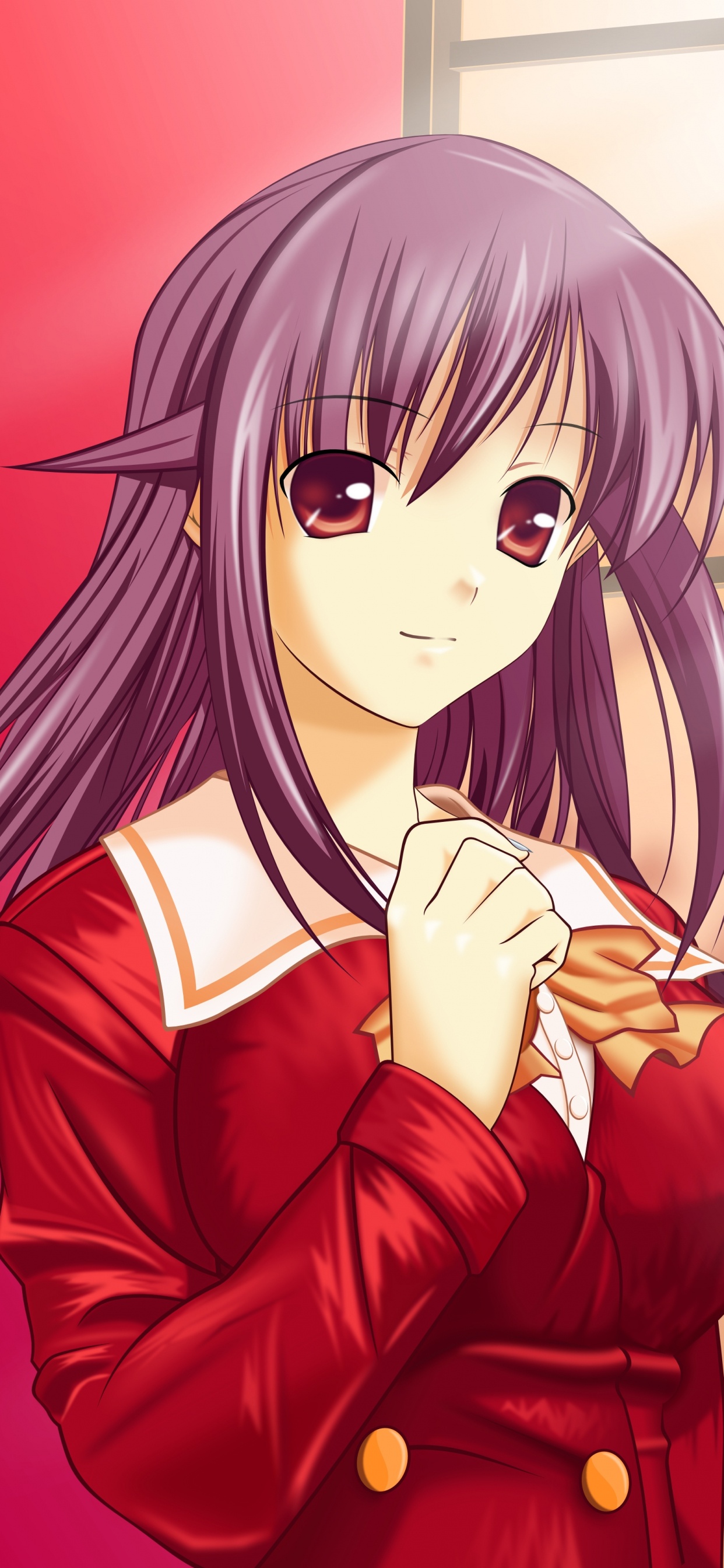 Personnage D'anime Femme Aux Cheveux Violets. Wallpaper in 1242x2688 Resolution