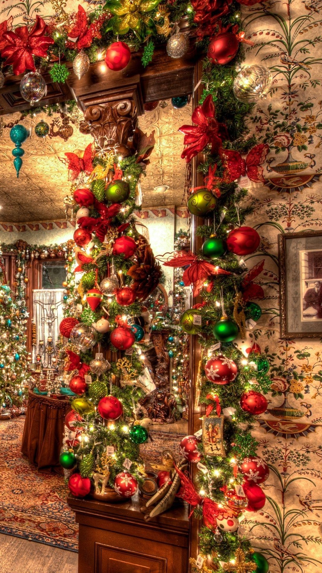 Décorations de Maison de Noël à L'intérieur, Le Jour De Noël, Décoration de Noël, Arbre de Noël, Les Lumières de Noël. Wallpaper in 1080x1920 Resolution