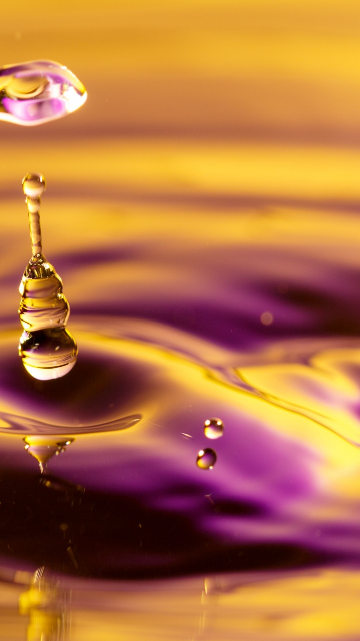 Wasser, Tropfen, Farbigkeit, Purpur, Flüssigkeit. Wallpaper in 720x1280 Resolution