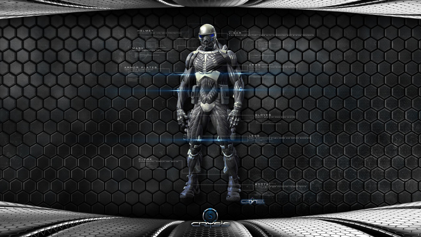 Crysis, Crysis 2, Crysis 3, Músculos, Simetría. Wallpaper in 1366x768 Resolution