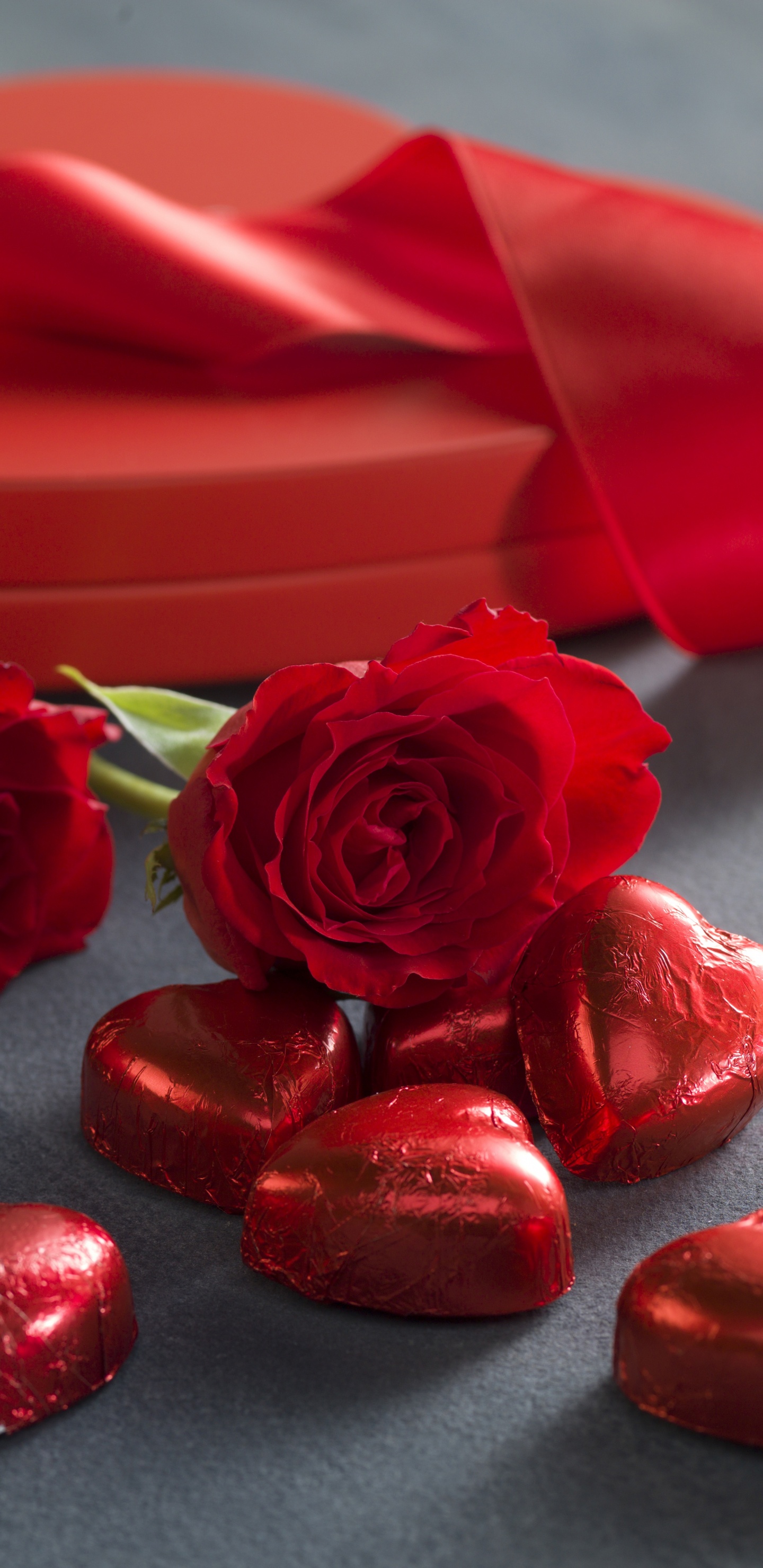 le Jour de Valentines, Red, Roses, Les Roses de Jardin, Pétale. Wallpaper in 1440x2960 Resolution