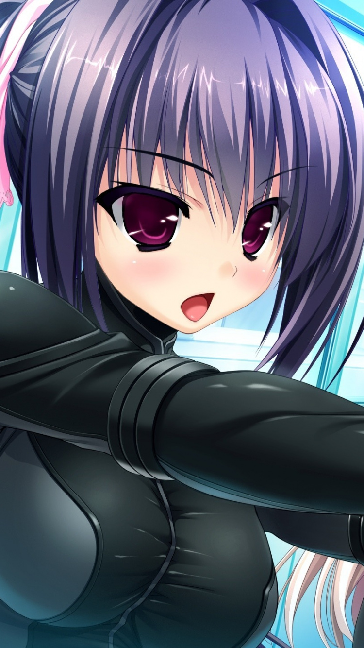 Personaje de Anime Femenino de Pelo Morado. Wallpaper in 750x1334 Resolution