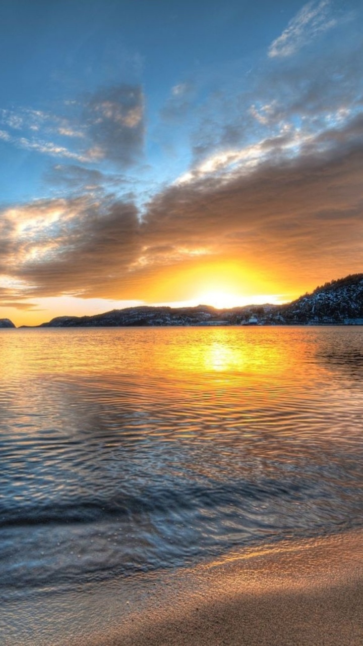 性质, 反射, 日落, 地平线, 日出 壁纸 720x1280 允许