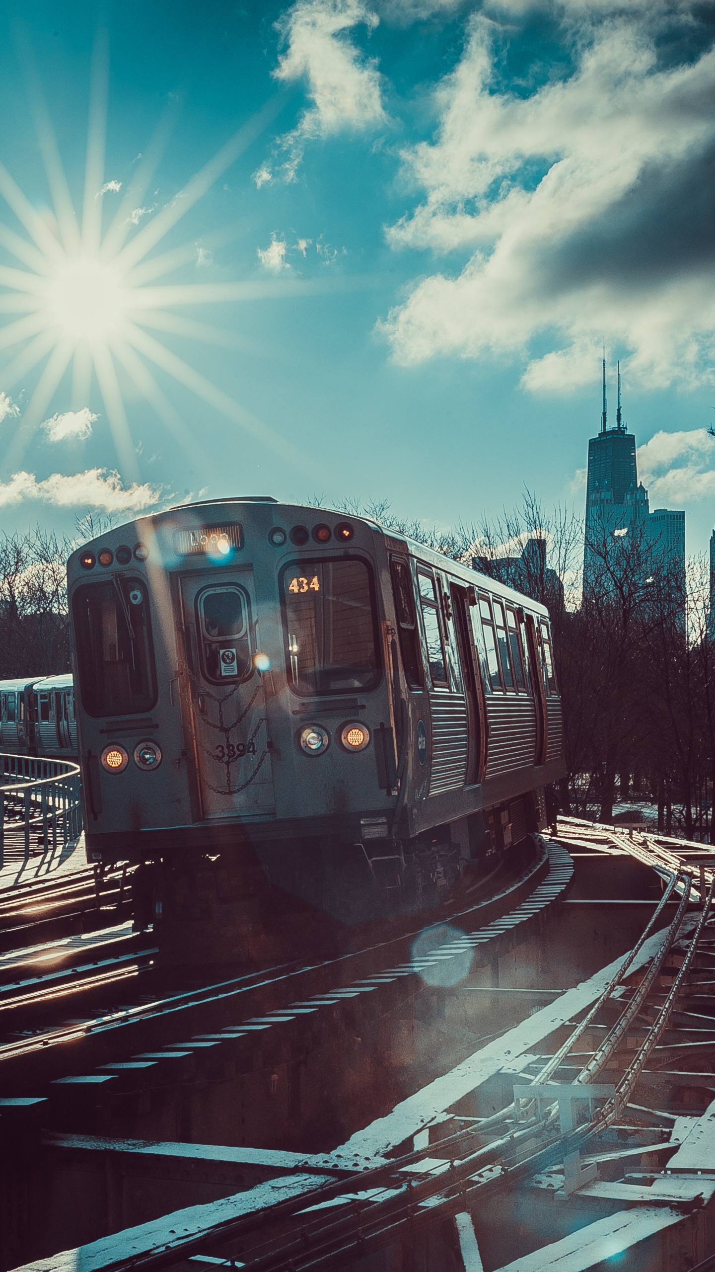 Train on Rail During Daytime. Wallpaper in 1440x2560 Resolution