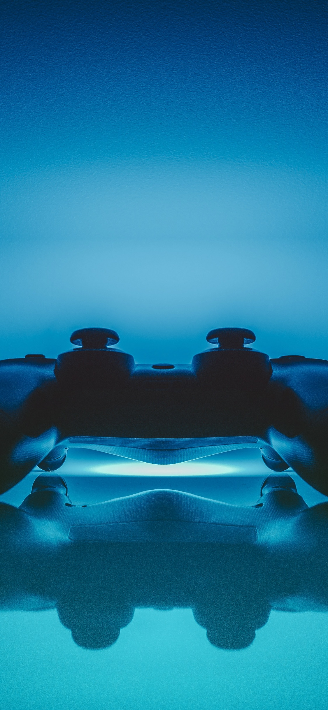 Blaues Und Schwarzes 3D-Bild Einer Personenhand. Wallpaper in 1125x2436 Resolution