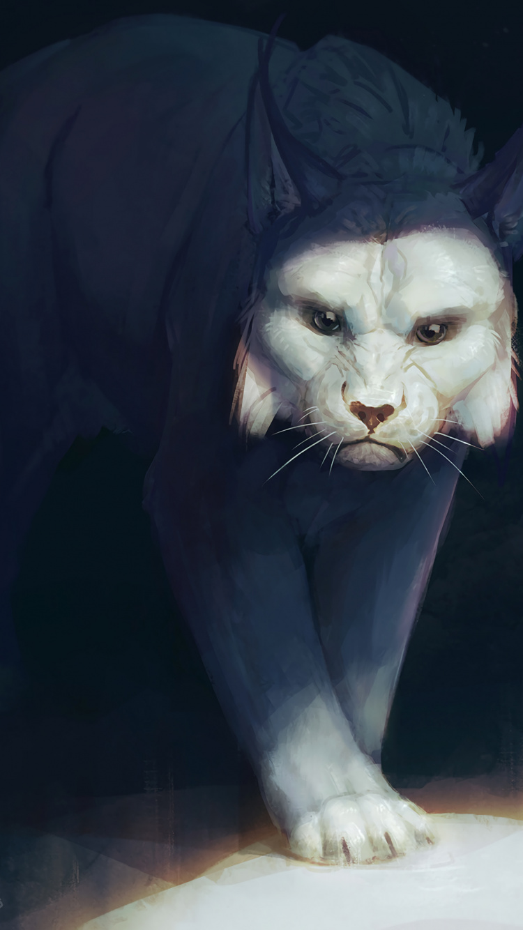 猫科, 猞猁, 艺术, 绘画, 鼻子 壁纸 750x1334 允许