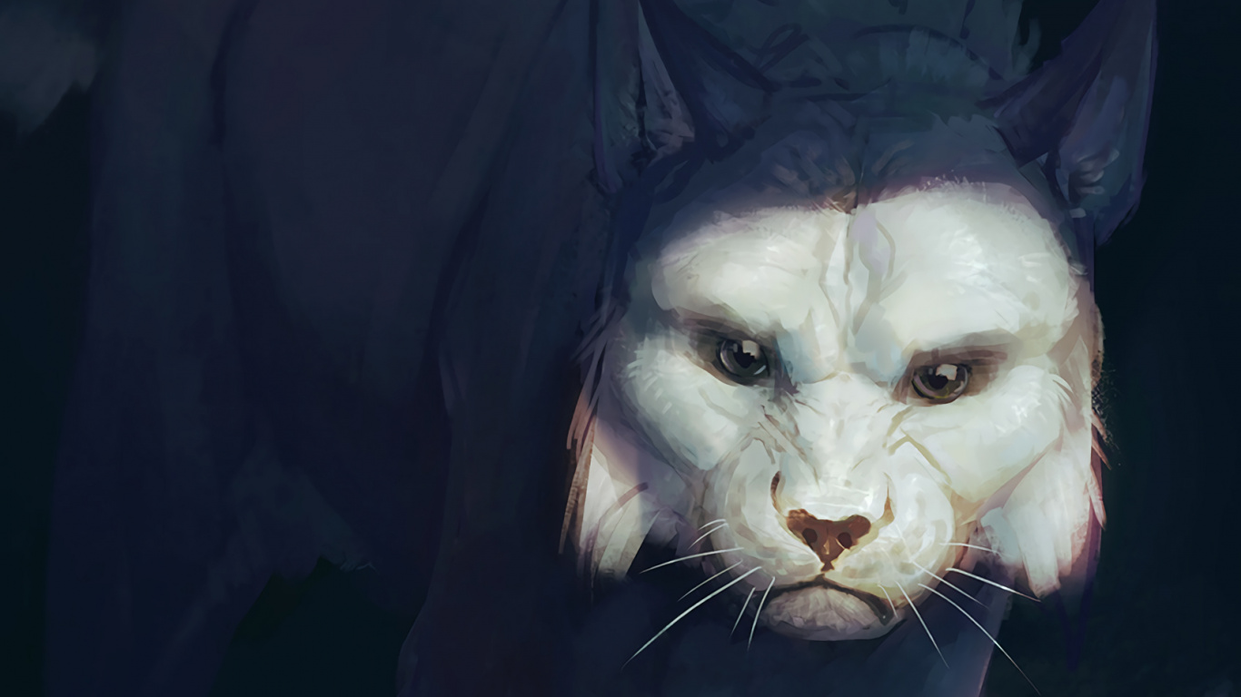 White Short Haired Dog in Black Textile. Wallpaper in 1366x768 Resolution