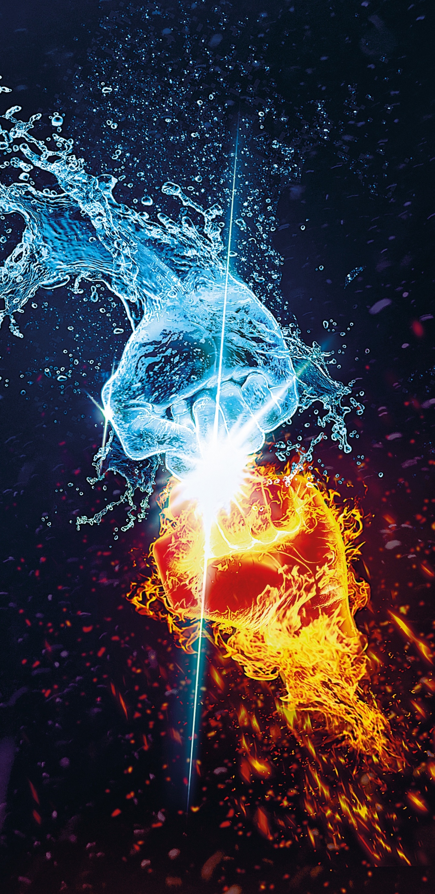 Pintura Abstracta Marrón y Azul. Wallpaper in 1440x2960 Resolution