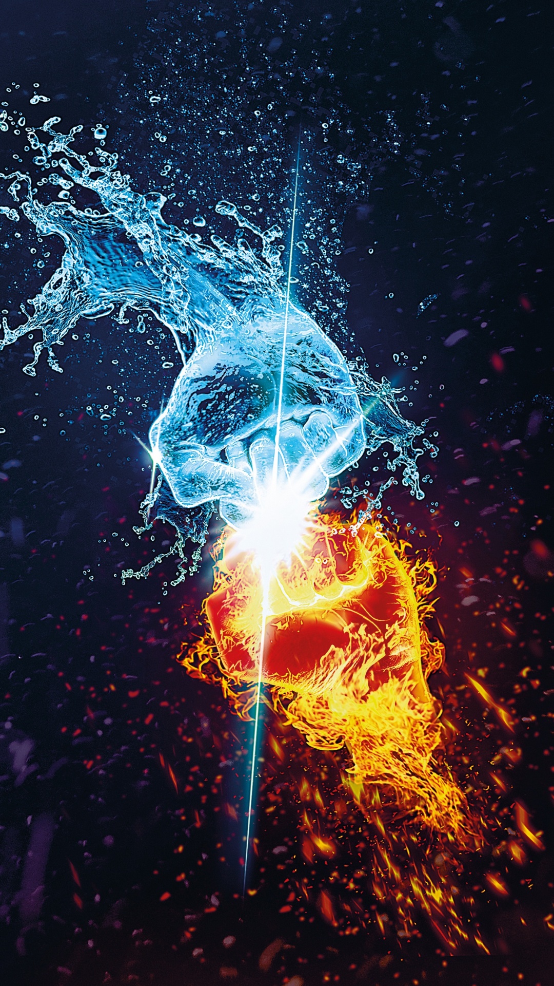 Braune Und Blaue Abstrakte Malerei. Wallpaper in 1080x1920 Resolution