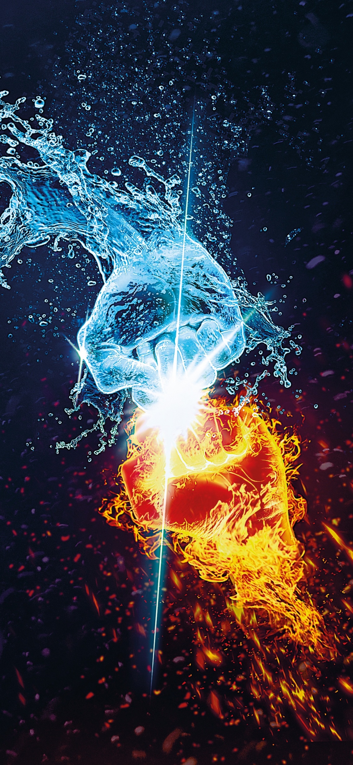 Braune Und Blaue Abstrakte Malerei. Wallpaper in 1125x2436 Resolution