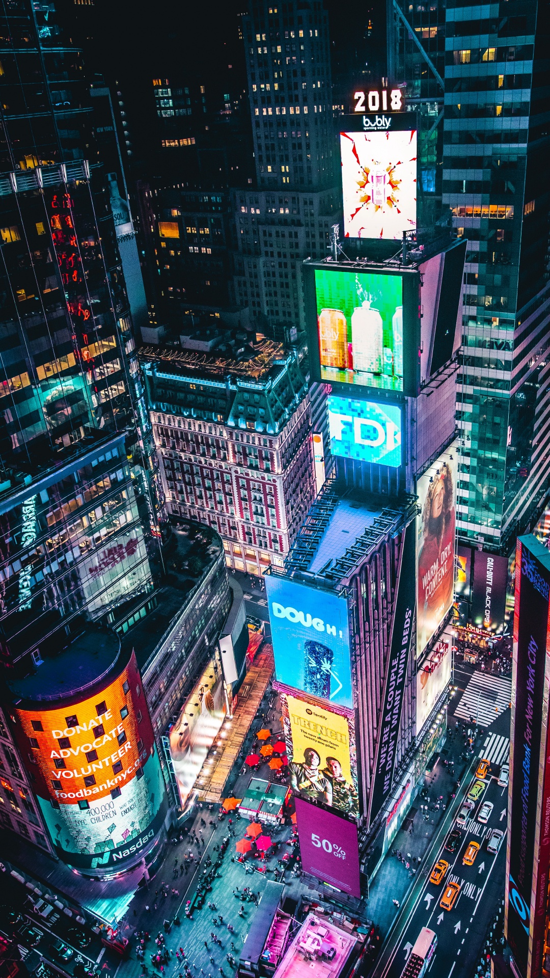 Times Square, Nacht, Gebäude, Wolkenkratzer, Stadtlandschaften. Wallpaper in 1080x1920 Resolution