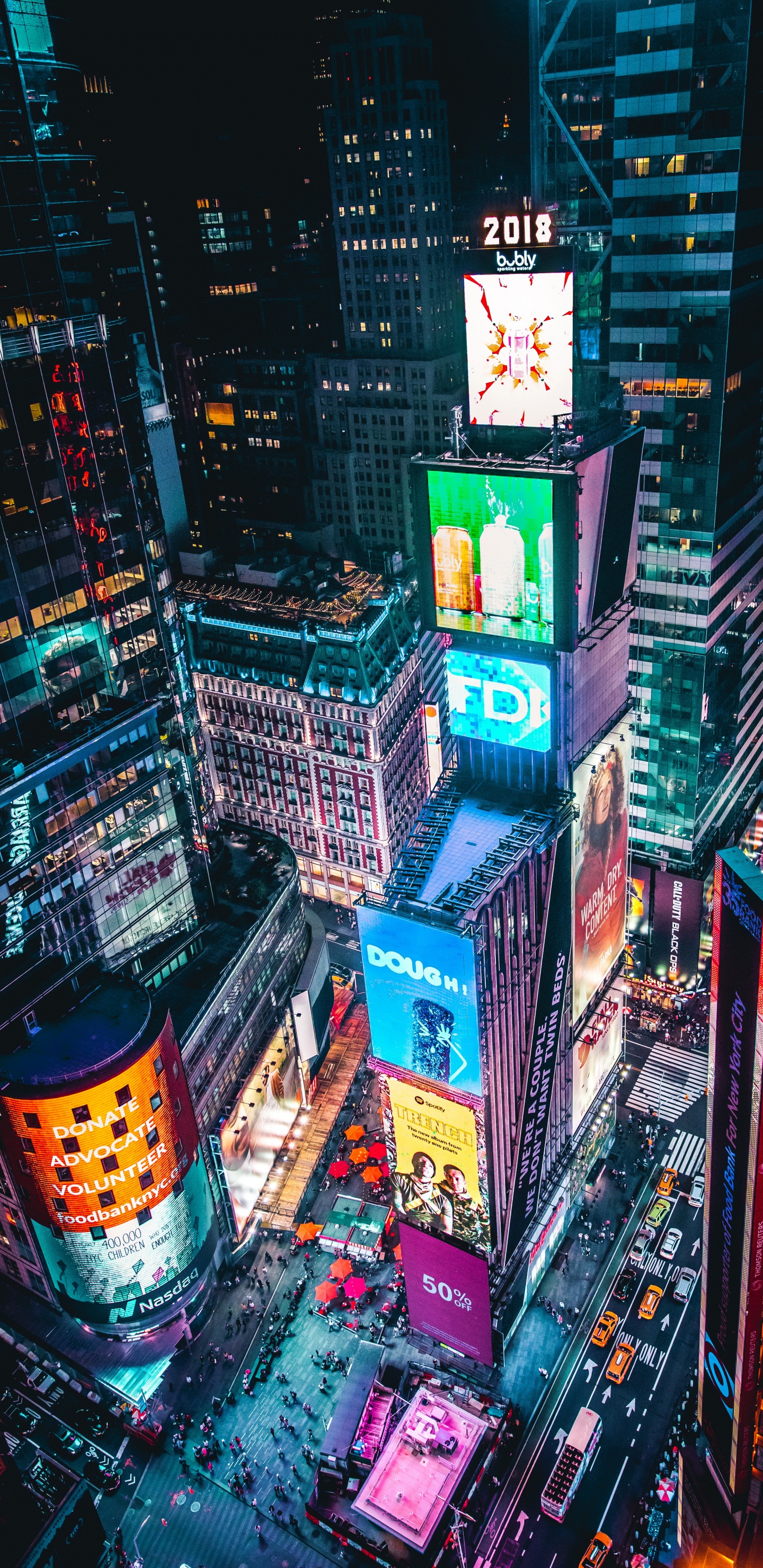 Times Square, Nacht, Gebäude, Wolkenkratzer, Stadtlandschaften. Wallpaper in 1440x2960 Resolution