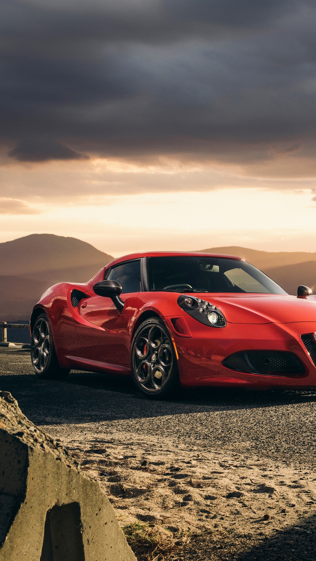 Red Ferrari 458 Italia on Brown Sand During Sunset. Wallpaper in 1080x1920 Resolution