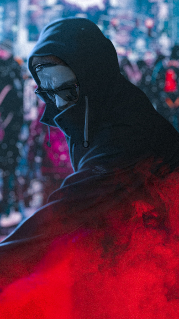 Personne en Hijab Noir et Robe Rouge. Wallpaper in 750x1334 Resolution