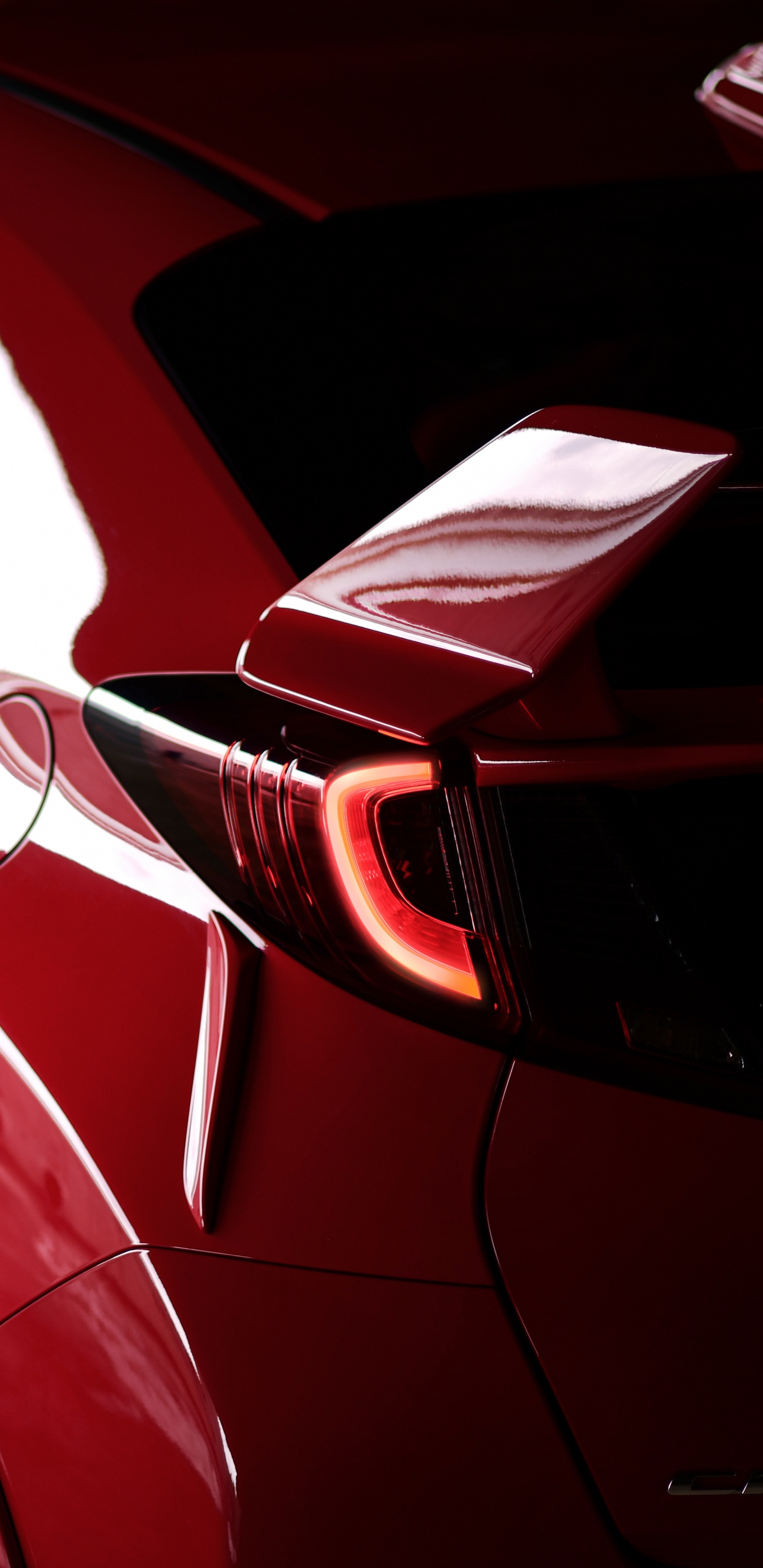 Red Coupe on Gray Asphalt Road During Daytime. Wallpaper in 1440x2960 Resolution