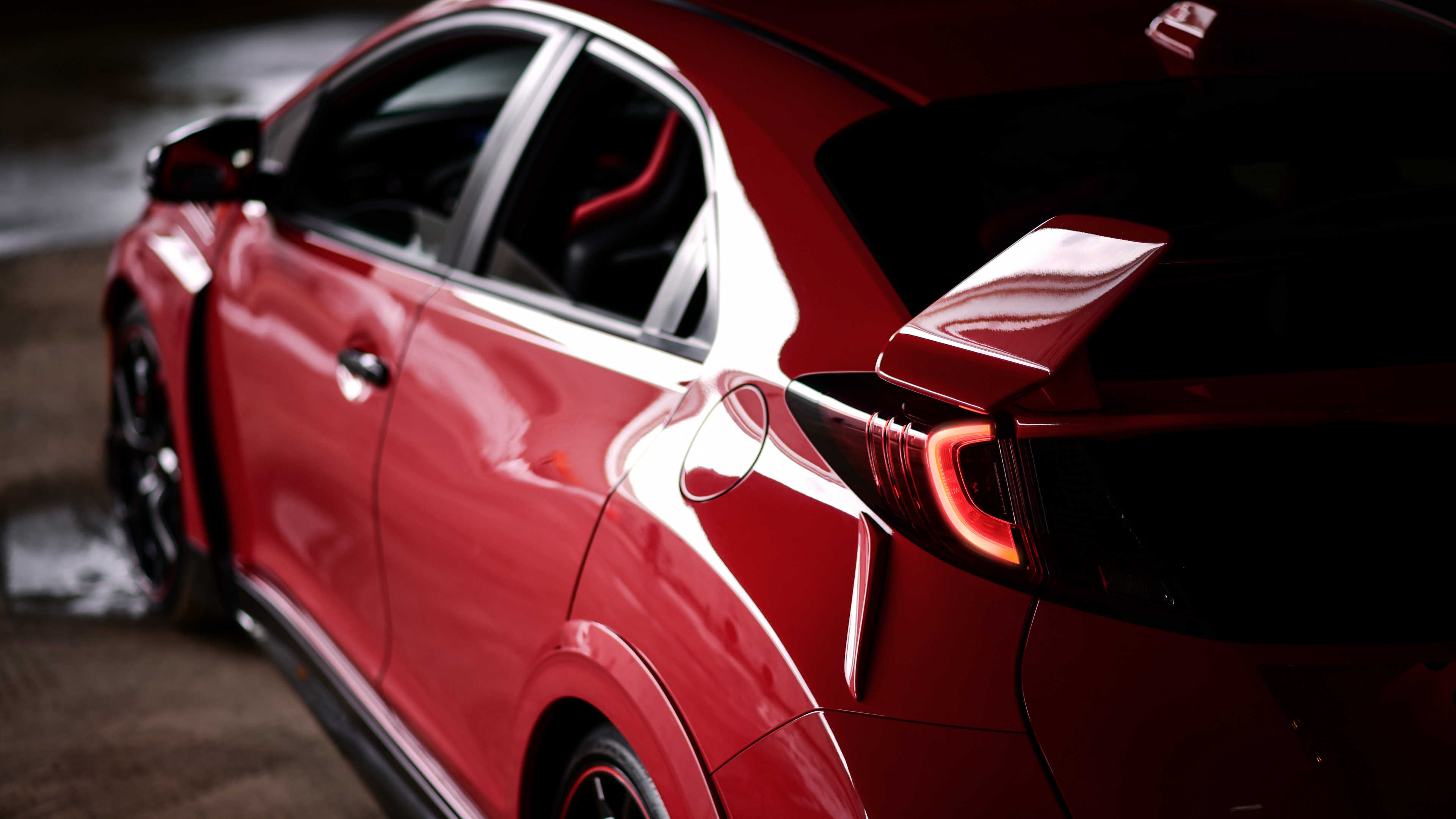 Red Coupe on Gray Asphalt Road During Daytime. Wallpaper in 3840x2160 Resolution