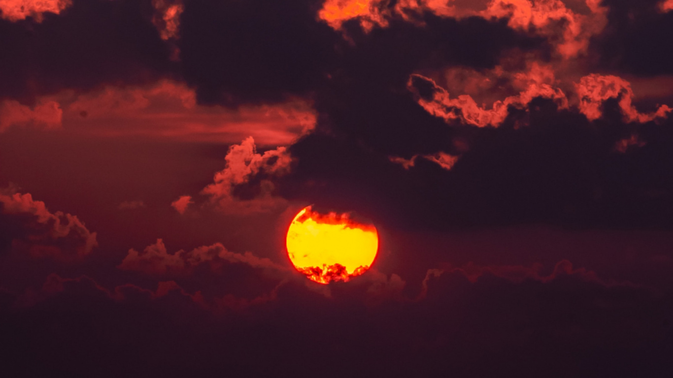 Sonnenuntergang in Der Abenddämmerung, Sonnenuntergang, Cloud, Atmosphäre, Wasser. Wallpaper in 1366x768 Resolution