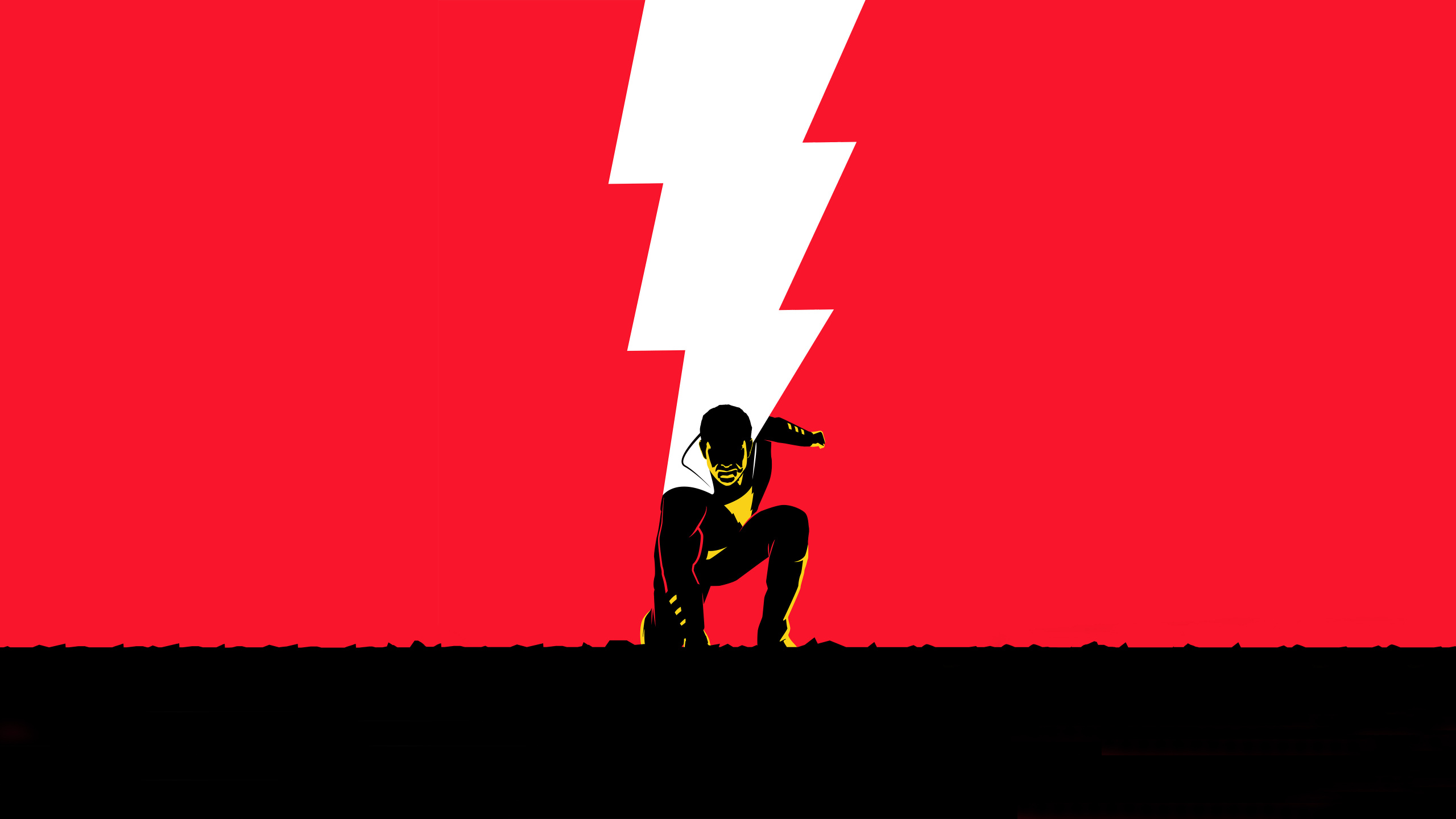 Man in Black Shirt and Pants Jumping on The Ground. Wallpaper in 2560x1440 Resolution