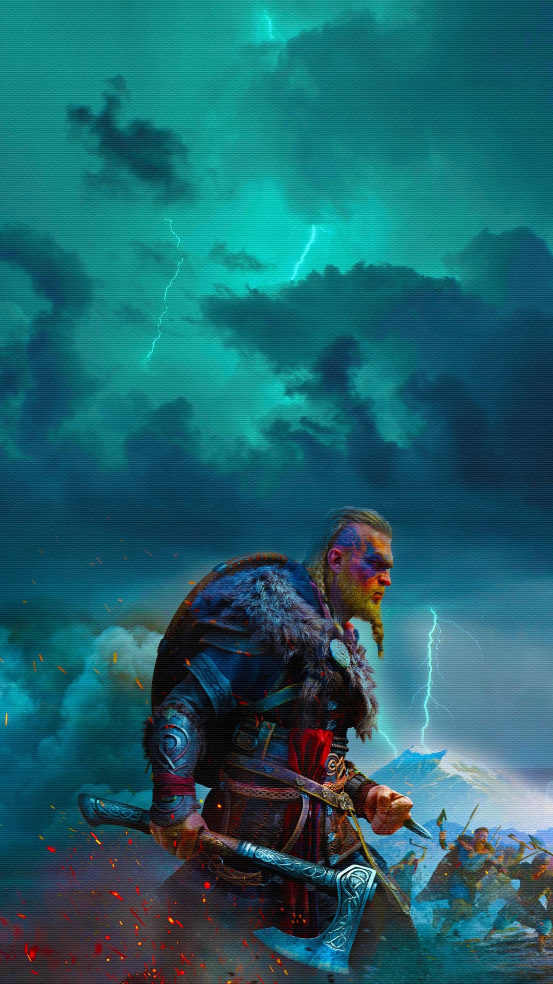 Assassins Creed Valhalla, Azure, Art, Peinture, Artiste. Wallpaper in 1080x1920 Resolution