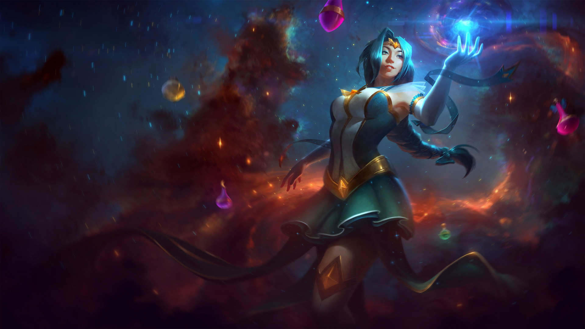Smite, Space, Illustration, Graphic Design, Star. Wallpaper in 1920x1080 Resolution