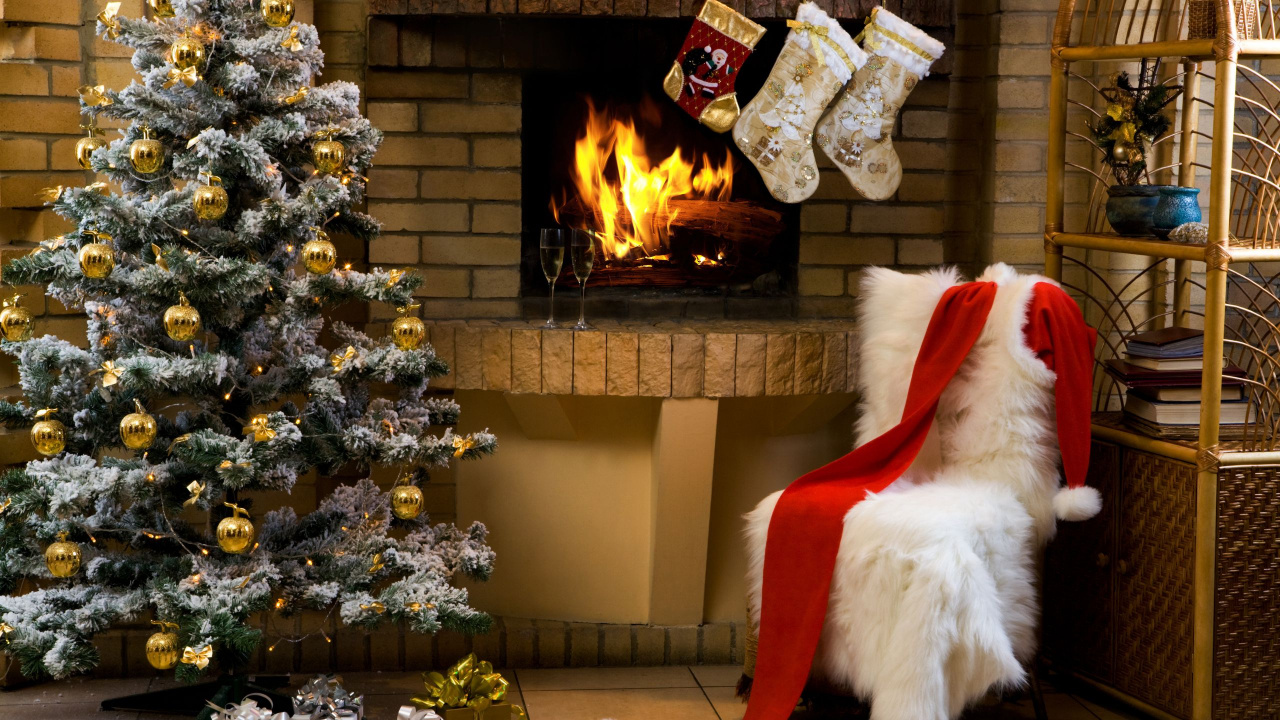 Weihnachten, Weihnachtsbaum, Weihnachtsmann, Weihnachtsdekoration, Baum. Wallpaper in 1280x720 Resolution