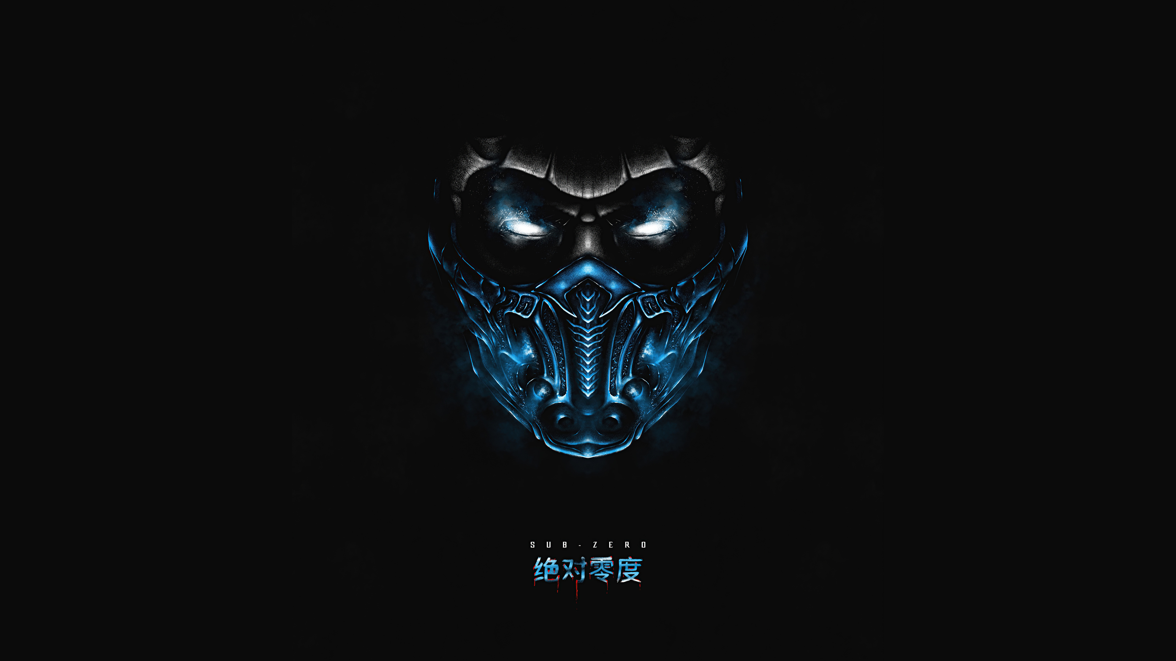 Mortal Kombat, Sub Zero, Unter Null Minimalistisch, Kuai Liang, Kopf. Wallpaper in 3840x2160 Resolution
