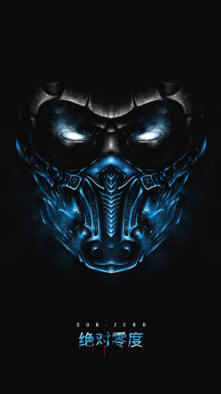 Mortal Kombat, Sub Zero, Unter Null Minimalistisch, Kuai Liang, Kopf. Wallpaper in 720x1280 Resolution