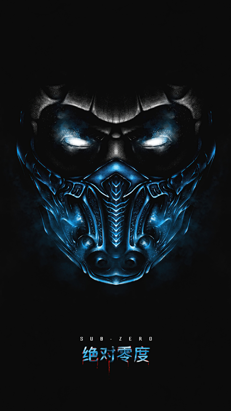 Mortal Kombat, Sub Zero, Unter Null Minimalistisch, Kuai Liang, Kopf. Wallpaper in 750x1334 Resolution