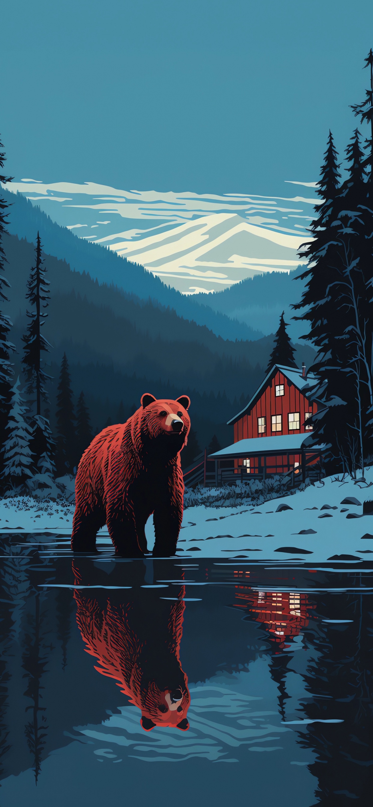 Montaña, Oso Kodiak, Grizzly Bear, Océano Ártico, Los Codigos. Wallpaper in 1242x2688 Resolution