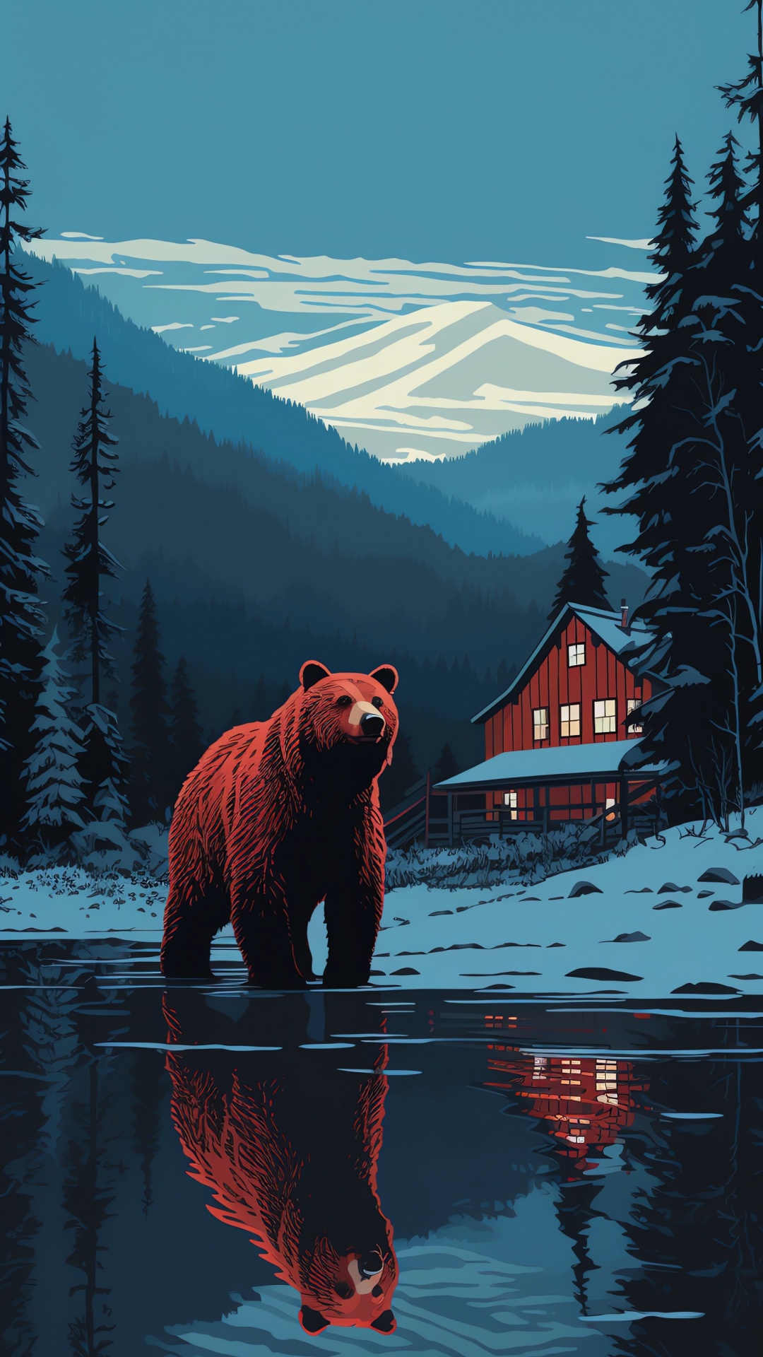 Mountain, Kodiak Bear, Grizzly Bear, Arctic Ocean, Bears. Wallpaper in 1080x1920 Resolution