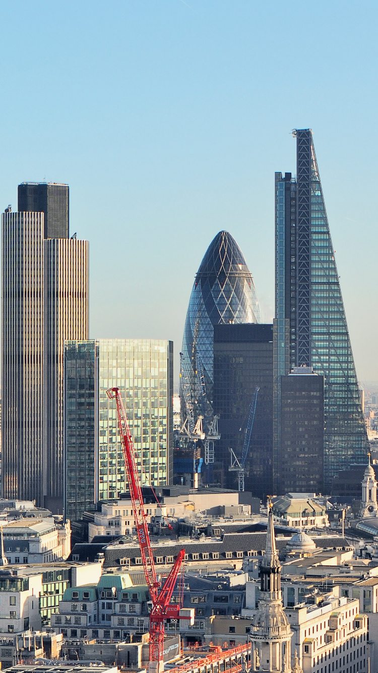 City Skyline Under Blue Sky During Daytime. Wallpaper in 750x1334 Resolution