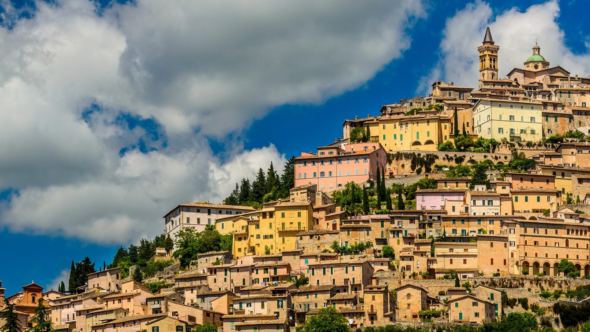Trevi-Brunnen, Stadt, Cloud, Wahrzeichen, Dorf. Wallpaper in 1920x1080 Resolution