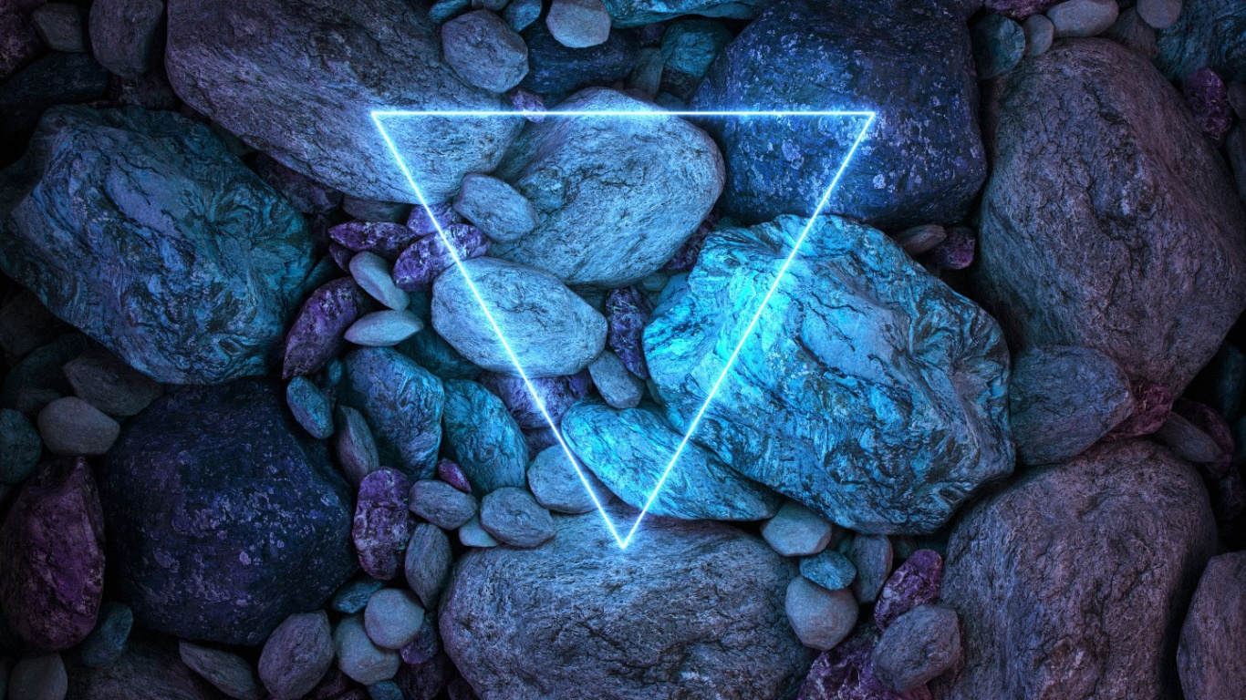 Neon Lighting, Road Surface, Brick, Electric Blue, Gas. Wallpaper in 1366x768 Resolution