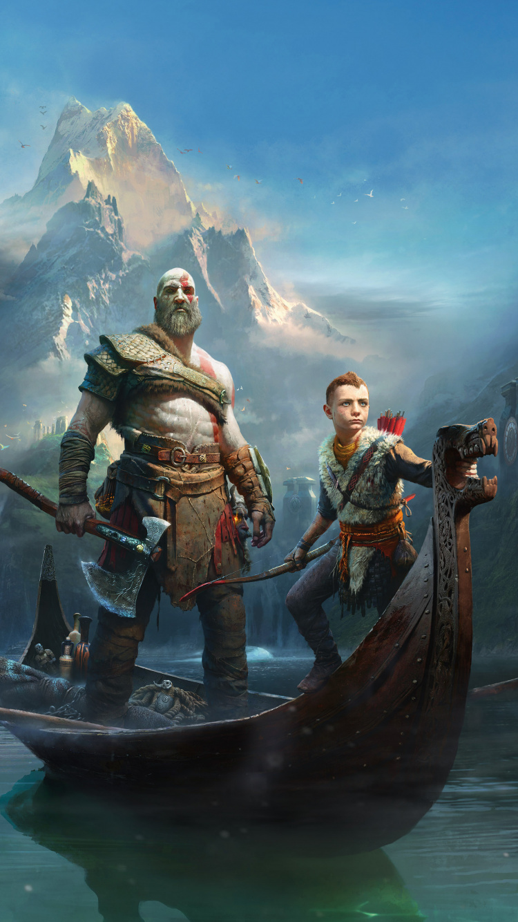 Gott Des Krieges, Kratos, Playstation 4, Adventure, Pc-Spiel. Wallpaper in 750x1334 Resolution