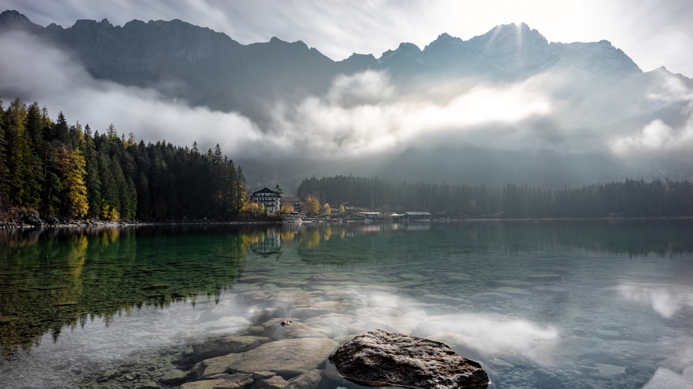 Natur, Wasser, Alpen, Naturlandschaft, Park. Wallpaper in 1366x768 Resolution