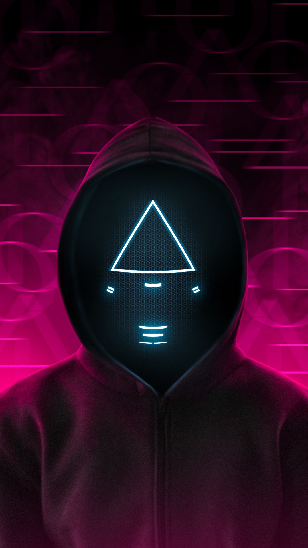 Squid Game, 套, 紫色的, 电蓝色的, 对称 壁纸 1080x1920 允许