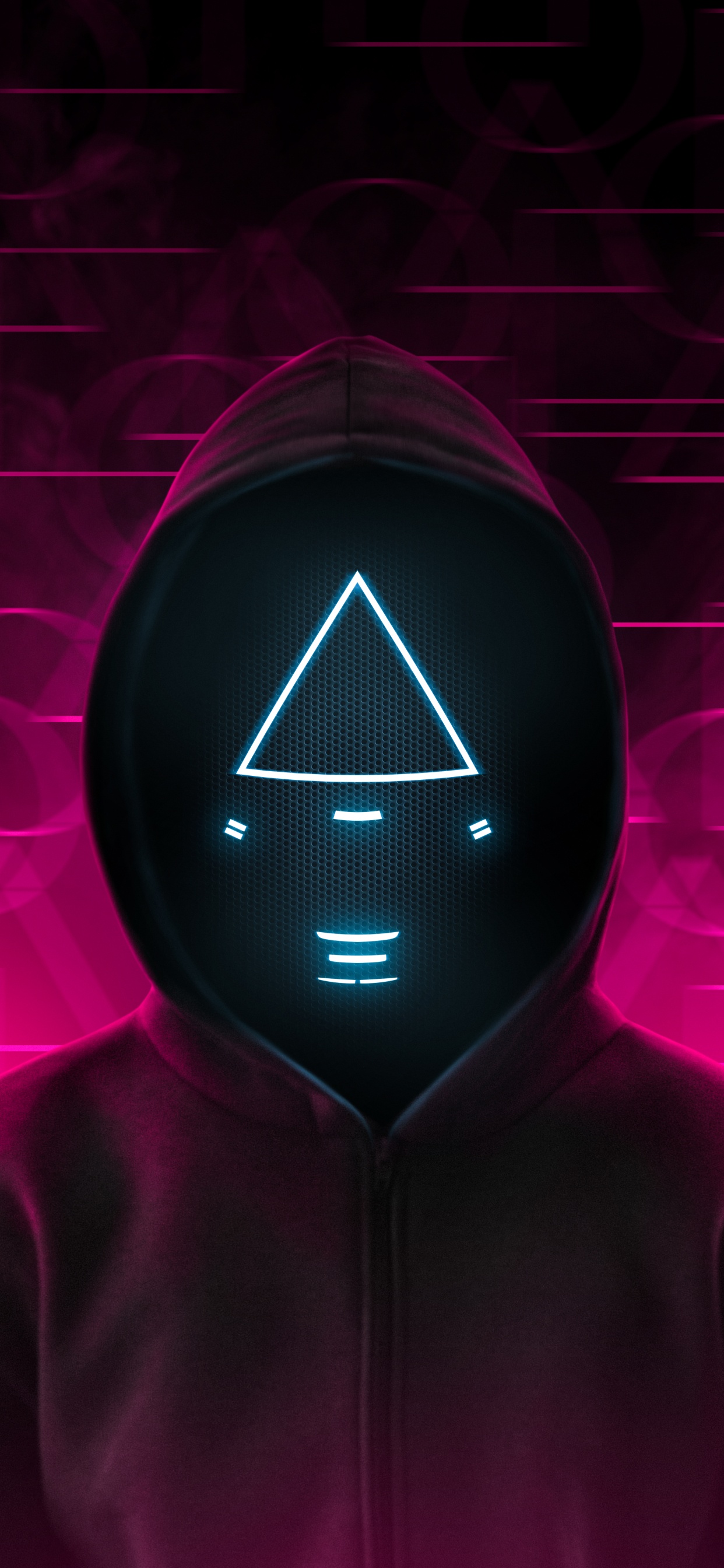 Squid Game, 套, 紫色的, 电蓝色的, 对称 壁纸 1242x2688 允许