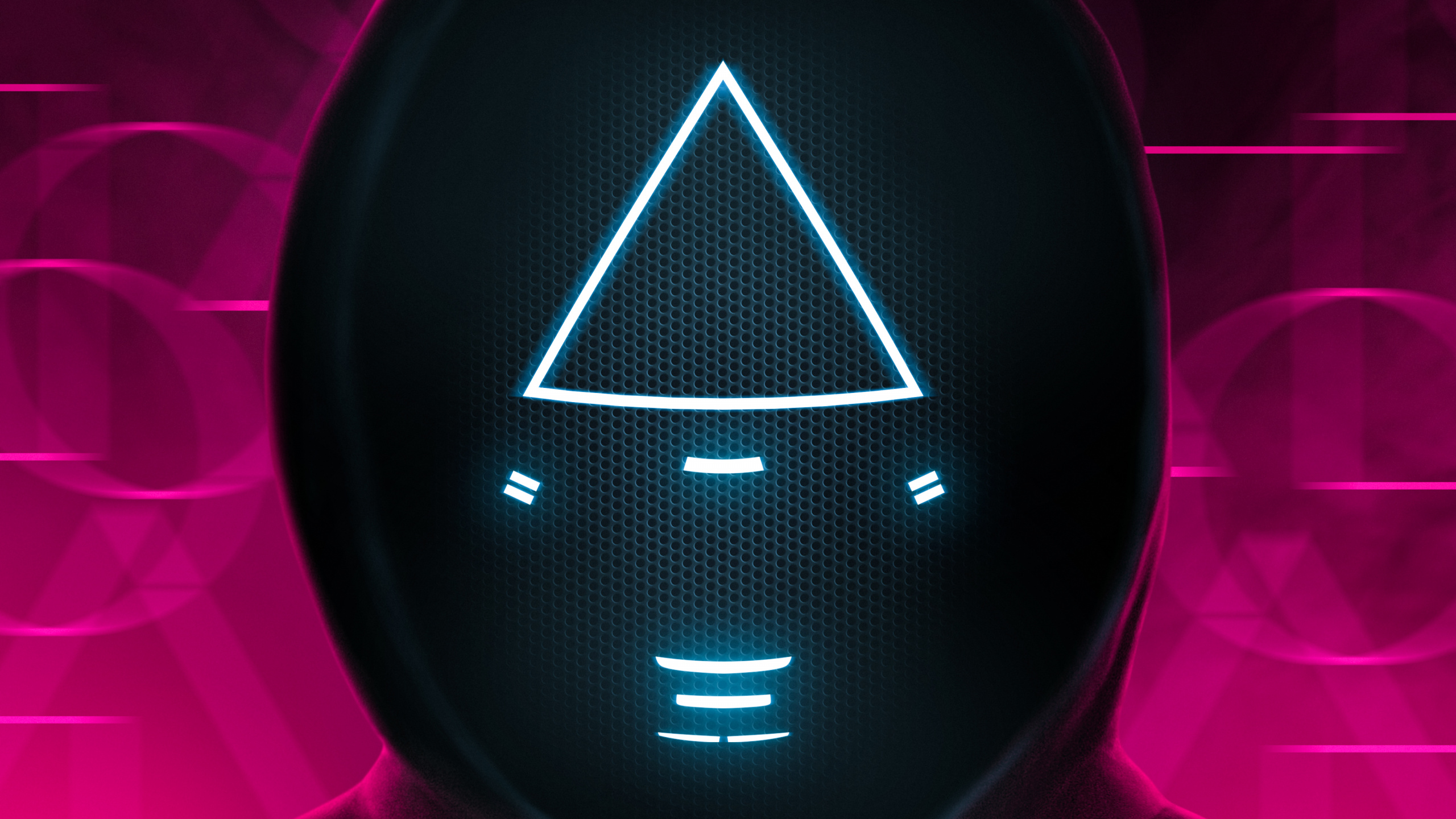 Squid Game, 套, 紫色的, 电蓝色的, 对称 壁纸 2560x1440 允许