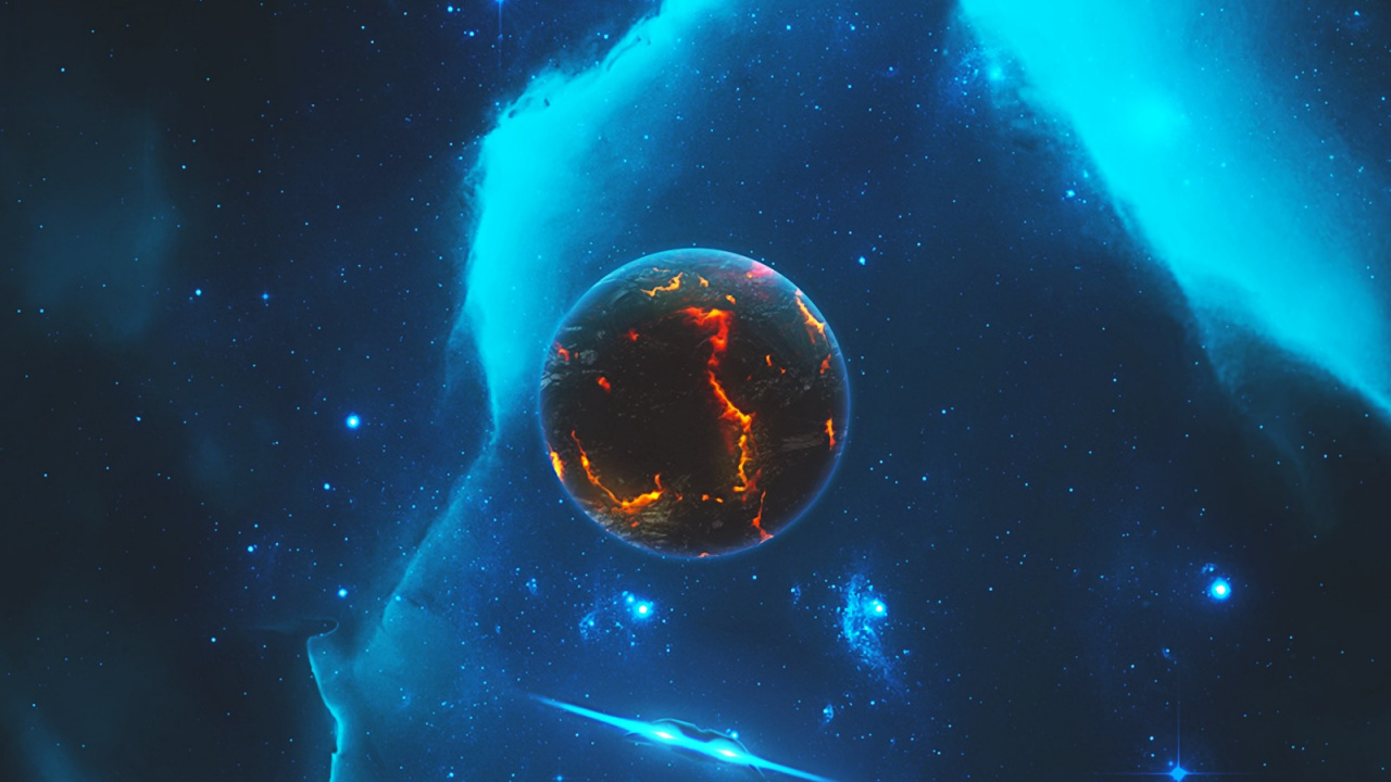 Abbildung Des Blauen Und Schwarzen Planeten. Wallpaper in 1280x720 Resolution