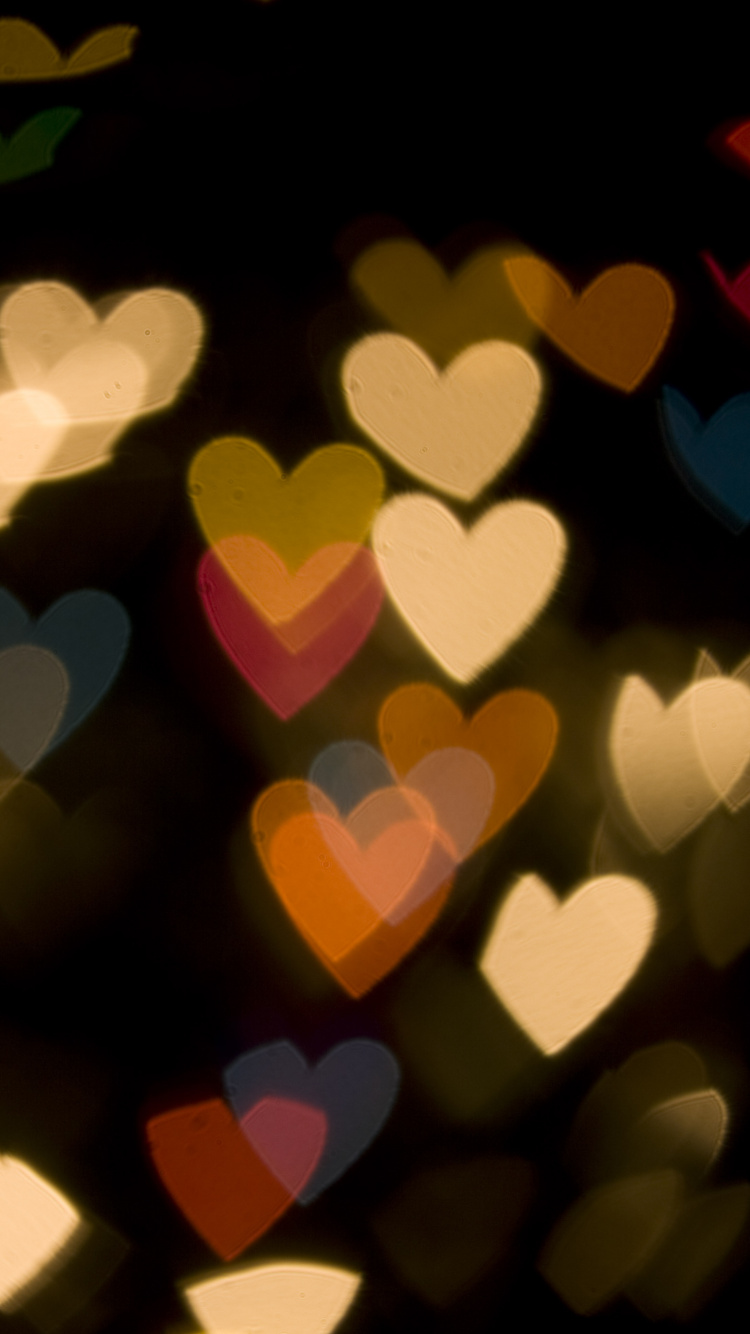 Yellow and Pink Heart Illustration. Wallpaper in 750x1334 Resolution