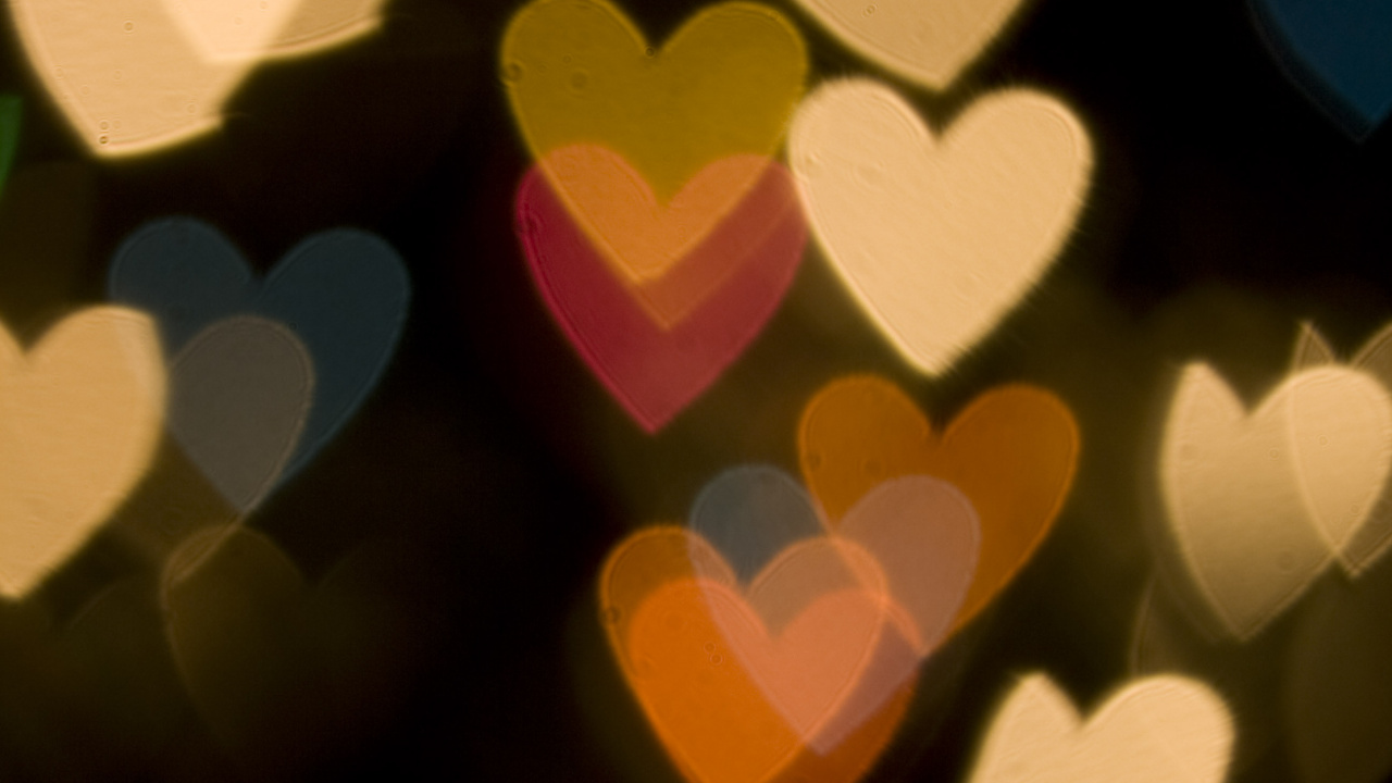 Illustration de Coeur Jaune et Rose. Wallpaper in 1280x720 Resolution